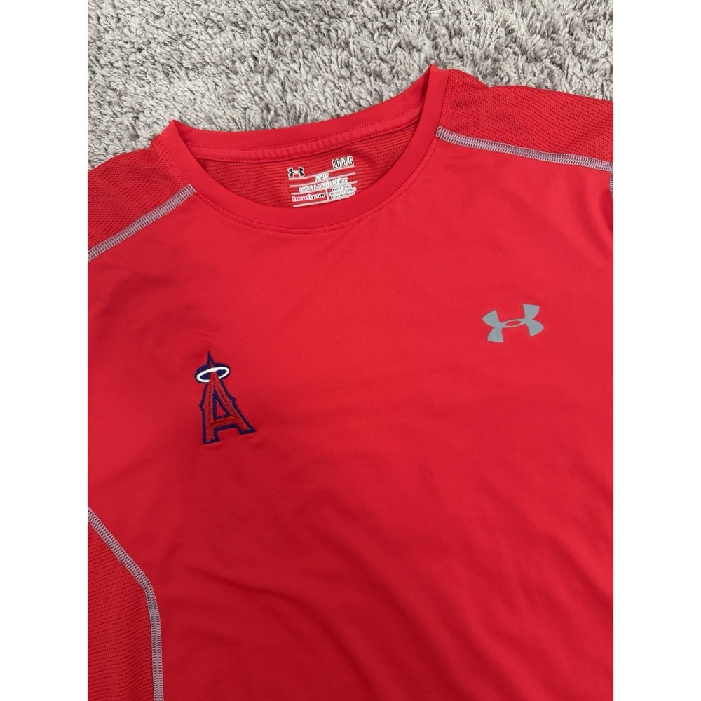 Men's Under Armor Fitted Performance Los Angeles Angles Shirt Red Size L
